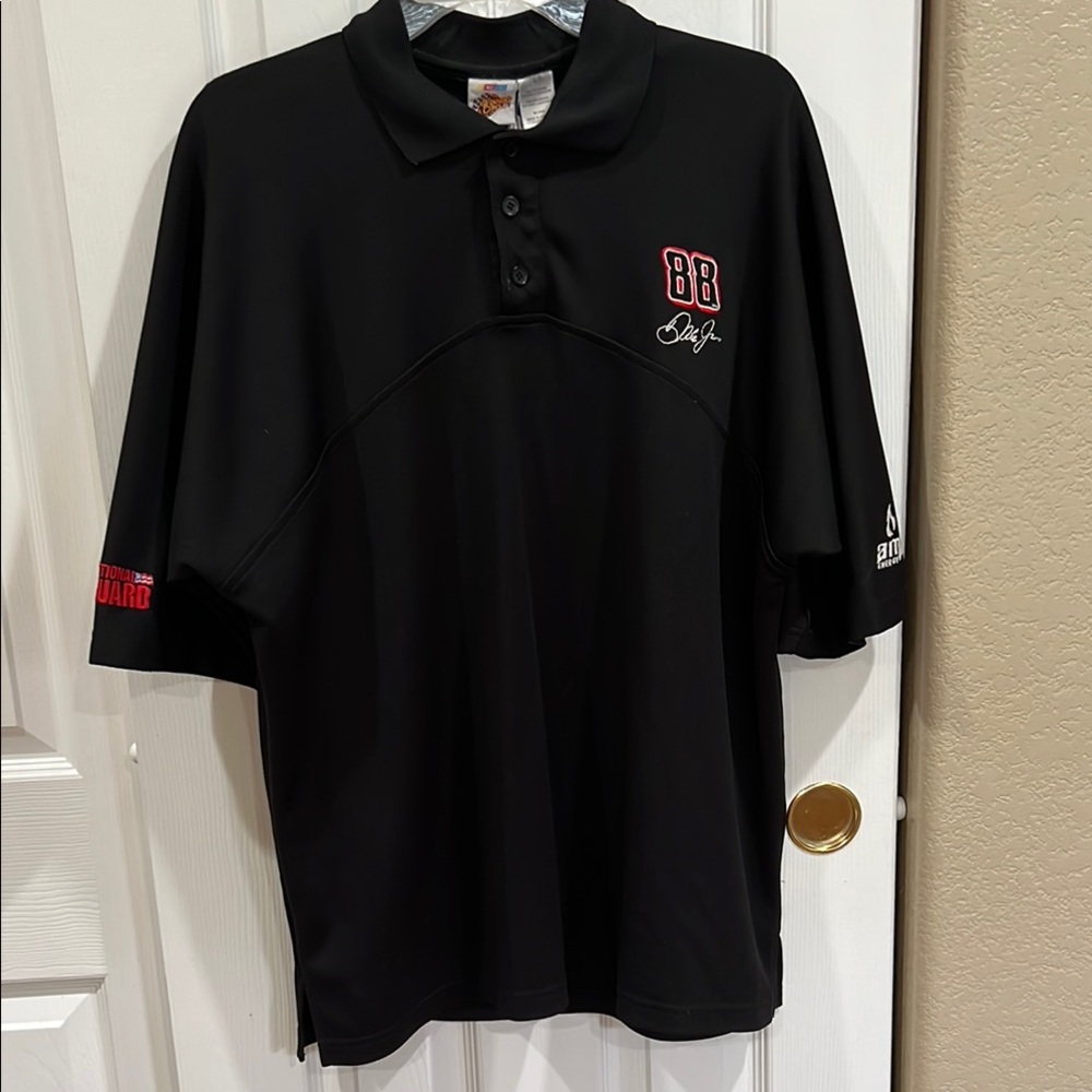 Dale Earnhardt Jr. Nascar Black Polo Shirt Classic Design- size Large